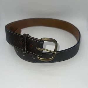 Tony Lama Belt Dark Brown Leather Size 30 Western Made USA - Picture 1 of 7