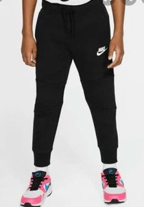 JUNGEN NIKE TECH FLEECEHOSE GRÖSSE XS (3-4 JAHRE) L (6-7 JAHRE) SCHWARZ - Bild 1 von 5