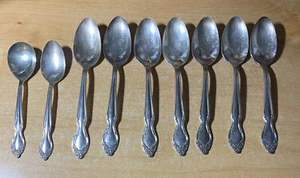 9 Wm Rogers Intl Silver 1955 LADY DENSMORE Reinforced Silver Plated Spoons - Picture 1 of 11
