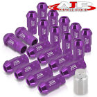 12MMx1.5MM AutoX Wheel Lug Nuts 20 Piece Package Purple +Adapter For Acura Hyundai Pony