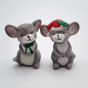 Vintage Mistletoe Mice Salt & Pepper Christmas Around the World House of Lloyd - Picture 1 of 5