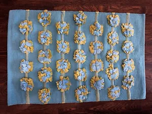 New With Tags Pier 1 Turquoise Blue Green Flowers Rug 2’ Feet By 3’ Feet - Picture 1 of 6
