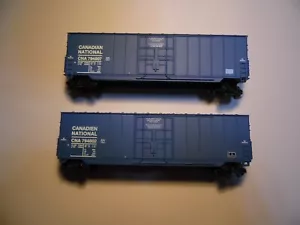 N - Roundhouse - Set of 2 - 50' Standard Boxcar, Canadian National LN M-M cpl - Picture 1 of 2