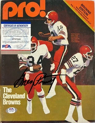 VTG Gregory Donald Pruitt Cleveland Browns Signed Autograph Magazine PSA COA - Image 1 of 4