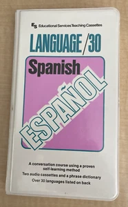 Language/30 Spanish Cassettes - Two Audio Cassettes and a Phrase Dictionary - Picture 1 of 3