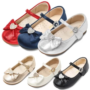 Baby Girls Toddlers Flat Shoes Rhinestone Ballerina Flats Wedding Party Shoes - Picture 1 of 21
