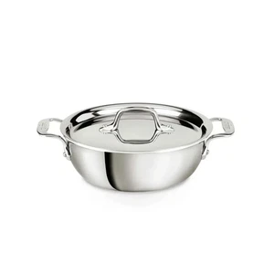 Cassoulet interamente rivestito in acciaio inox D3 2 qt con coperchio - Foto 1 di 2