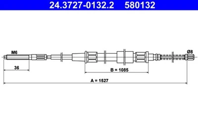 ✅Per ATE 24.3727-0132.2 HANDBRAKE CABLE VW GOLF II 88-93 REAR ⭐Venditore Top⭐ - Immagine 1 di 4