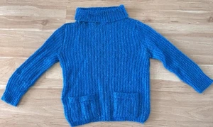 Vintage BLAIRMOOR ORIGINAL Mohair Sweater Turtleneck Turquoise 1960s Sm - Picture 1 of 10