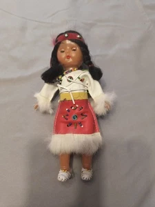 Vintage Indianer Mädchen Puppe mit Babys in Papoose - Bild 1 von 7
