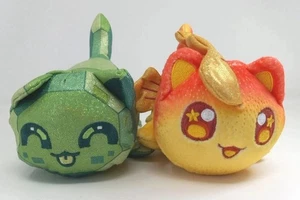 Aphmau MeeMeows Plush Lot Of 2 Emerald Cat Shimmer Seahorse Under Sea 5.5" - Bild 1 von 18