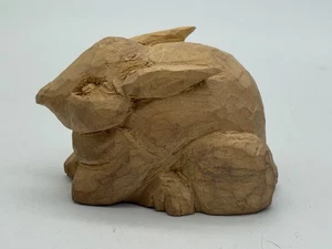 Handgeschnitzte Holz Volkskunst Hase Figur Skulptur - Bild 1 von 5