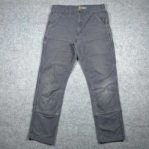Carhartt Cargo Pants Mens Sz 33x32(35x30) Grey Relaxed Fit Double Knee Workwear - Picture 1 of 21