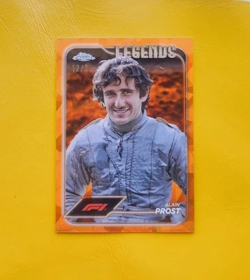 2024 F1 Topps Chrome Sapphire Alain Prost #190 Orange 12/25 F1 Legends Portrait  - Image 1 of 2