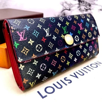 Cartera larga Sarah con monograma Louis Vuitton M93747 multicolor x negra Foto 1 de 4