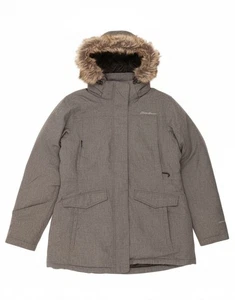 EDDIE BAUER Womens Hooded Windbreaker Jacket UK 16 Large Grey Polyester BR03 - Picture 1 of 4