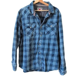 Desert Son Flag Anthem Men's Long Sleeve Pearl Snap Button Down Shirt Blue XL - Picture 1 of 7