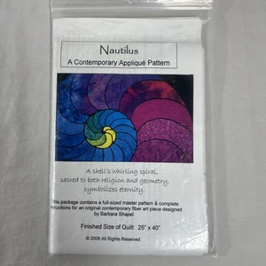 Nautilus A Contemporary Applique Pattern Full Size Pattern Instructions 25'X40" - Picture 1 of 6