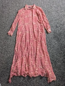 For Love & Lemons Geneva Maxi Dress Small Pink Semi Sheer Side Slits Boho Hippie - Picture 1 of 7