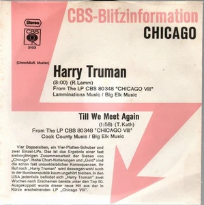 Chicago Harry Truman 7" vinyl Germany Cbs 1975 Blitz promo in special pic sleeve - Picture 1 of 2