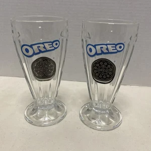 Oreo Cookie Milchshake geriffelt Eisbecher Trinkgläser 2er Set - Bild 1 von 5