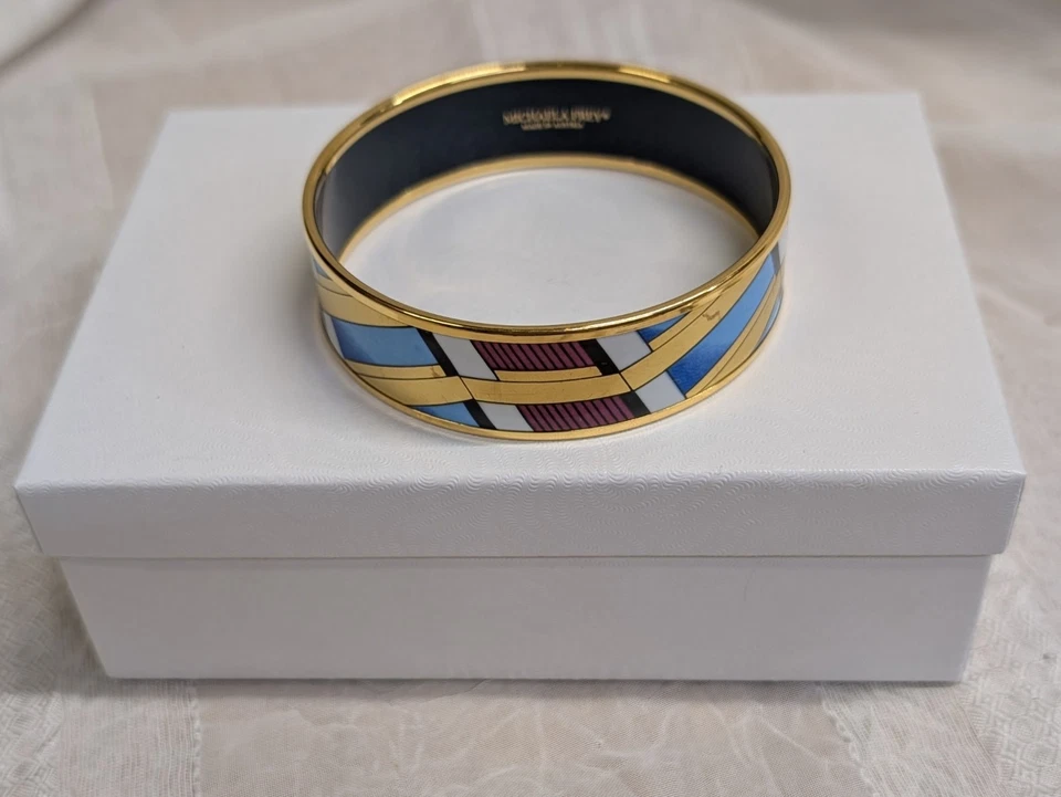 Pulsera Michaela Frey vintage esmaltada con reflejos dorados Foto 1 de 4