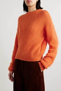 NWOT $478 Veronica Beard Melinda Orange Mohair/alpaca Sweater S - Picture 1 of 5