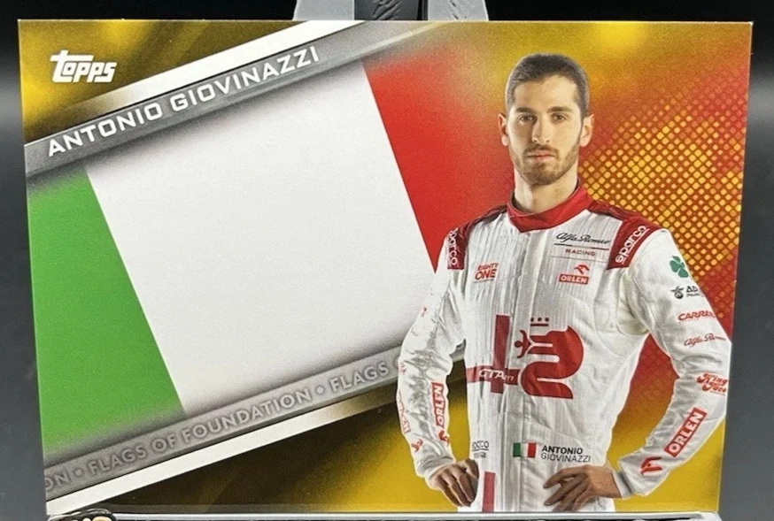 Topps Fórmula 1 2021 Antonio Giovinazzi Banderas de Fundación #FF-AG Oro 36/50 Foto 1 de 2