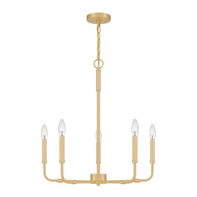 Abner - 5 lustre de luz em estilo de transição - 24 polegadas de largura por 25,25 - Imagem 1 de 4