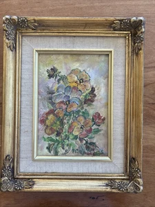 F.B. Rawlings Original Ölgemälde Blumen Vintage gerahmt Blumenstillleben - Bild 1 von 6