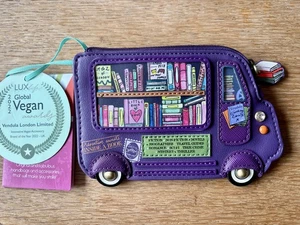 Vendula London discontinued purple travelling bookshop zip coin purse - Picture 1 of 4