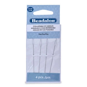 Beadalon Fine 2.25in Collapsible Eye Beading Needles - 4 Needles - Picture 1 of 1