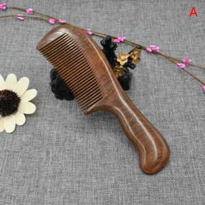 Natural Sandalwood Hair Combs Anti-Static Wooden Comb Massager Long Wide Tooth D - Picture 1 of 9