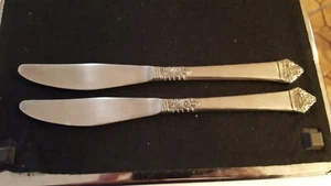 2 Oxford Hall PORTICO DINNER KNIVES Stainless Japan Flatware solid 8.25" knife - Picture 1 of 9