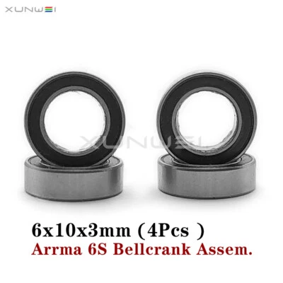 6x10x3mm Steering Bearing Upgrade Bellcrank Assembly for Arrma 6S Kraton Outcast - Image 1 of 4