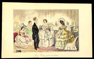 Caricatura de sanguijuela Billy Quite at Home 1858 impresión original coloreada a mano - Imagen 1 de 4