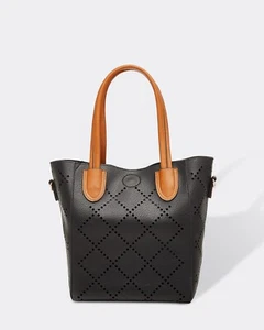 Louenhide Baby Bermuda Black Tote Bag Vegan Leather - Picture 1 of 6