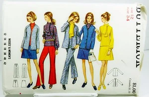 Chaqueta Blusa Falda Pantalones Butterick 5601 Vintage Patrón de Costura Talla 12 FF - Imagen 1 de 3