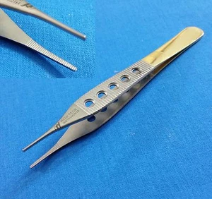 GOLD HANDLE ADSON DRESSING PLASTIC SURGERY DISSECTING FORCEPS 4.75" SERRATED - Picture 1 of 4