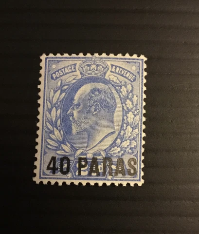 British Levant 1902-05 SG8 40paras on 2 1/2d Blue MMint Cover