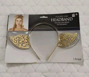 Bandeau Animal Elf Ears Headband Filigree Adult Costume Gold Dress Up Halloween - Picture 1 of 7