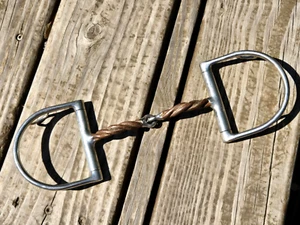 MYLER Twisted Sweet Iron Jointed English D-Ring Snaffle Bit with Hooks - Size 5" - Picture 1 of 11