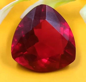 New Stock!! 12-13 Ct Certified Aesthetic Red Ruby Trillion Cut Faceted Gems JKF - Picture 1 of 10