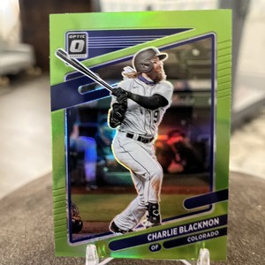 2021 Donruss Optic LIME GREEN PRIZM #128 CHARLIE BLACKMON Colorado Rockies