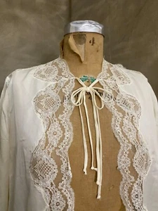 Vintage Eve Stillman GRACETTE Slinky Ivory LACE Robe PEIGNOIR Grannycore - Picture 1 of 13