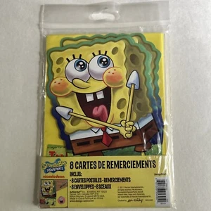 Sponge Bob Schwammkopf neu Party 8 Dankeskarten Versand schnell Spaß festlich versiegelt - Bild 1 von 4