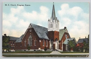 Kingman, Kansas (KS) Postcard: M. E. (Methodist Episcopal) Church - Picture 1 of 2