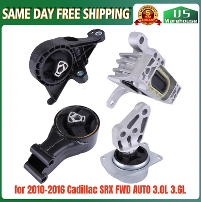 Engine Motor & Trans Mount 4PC Set for Cadillac SRX FWD AUTO 3.0L 3.6L 2010-2016 - Imagem 1 de 4