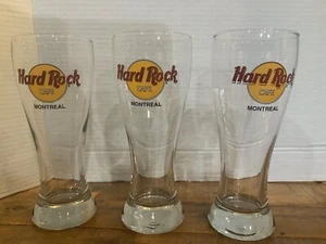 🔥 🍺 Set of 3 Hard Rock Cafe MONTREAL Pilsner Beer Glass 20 fl oz 🍺 🔥 - Picture 1 of 4