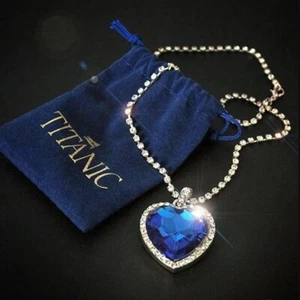 Titanic Herz des Ozeans große blaue Kristall Halskette Ostergeschenk - Bild 1 von 4